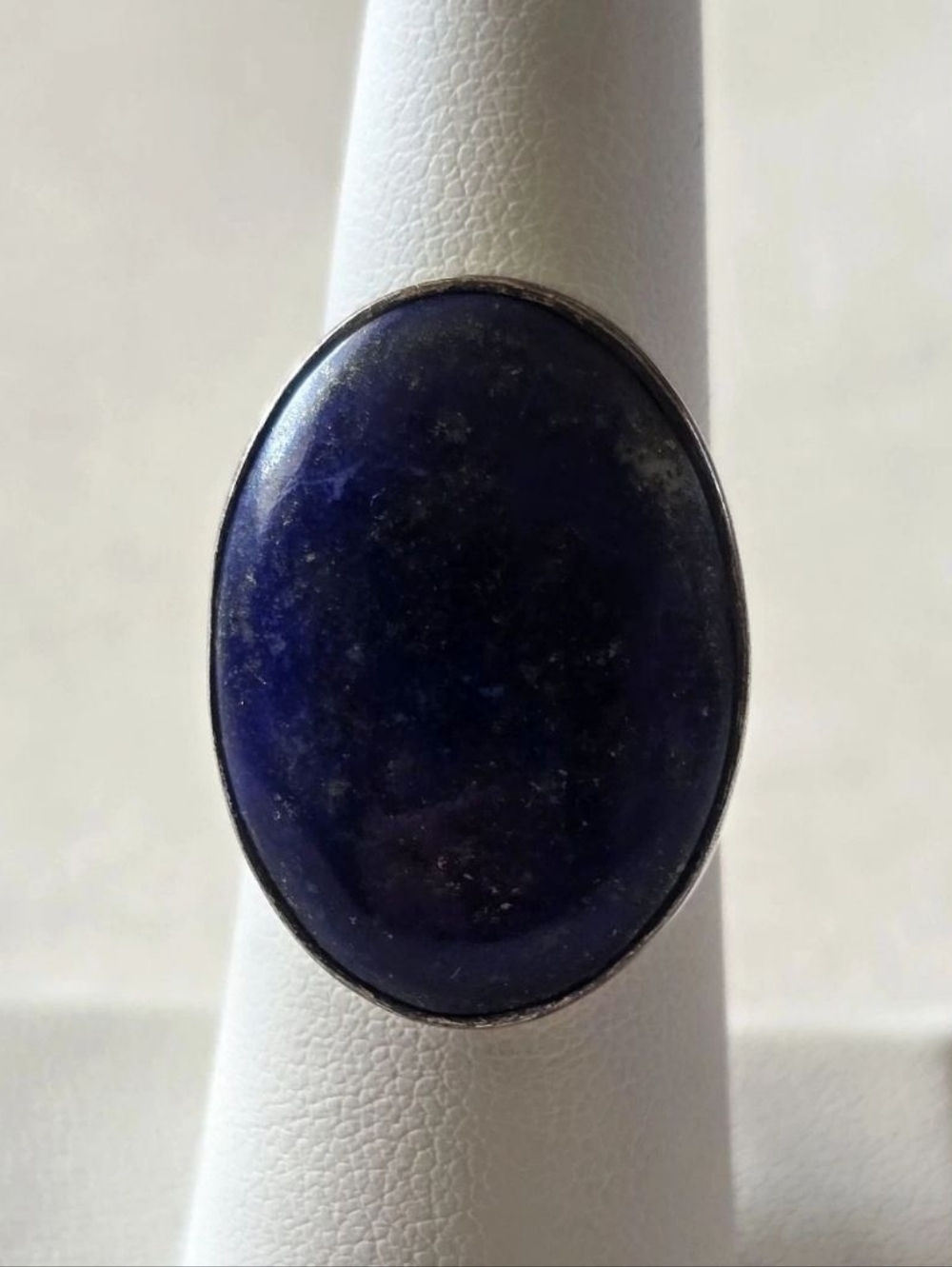 Oval Lapis Lazuli Ring In Sterling Silver, Southwestern